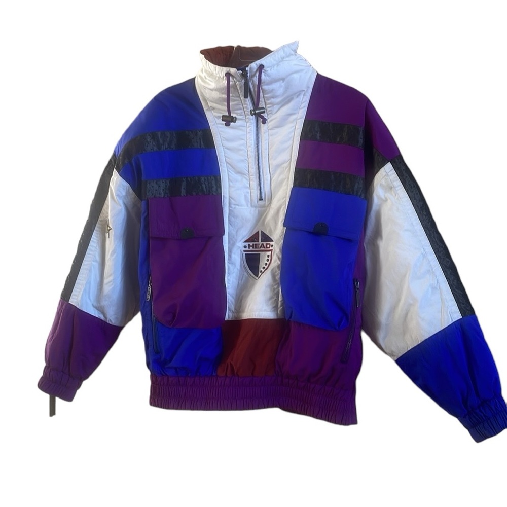 Vintage Pull Over 1/4 Zip Women’s Ski Coat Head Sportswear 10 Purple Blue Black